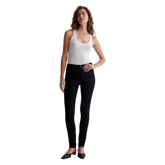 AG Adriano Goldschmied Black Prima Crop Mid Rise Cigarette Jeans - Picture 1 of 15